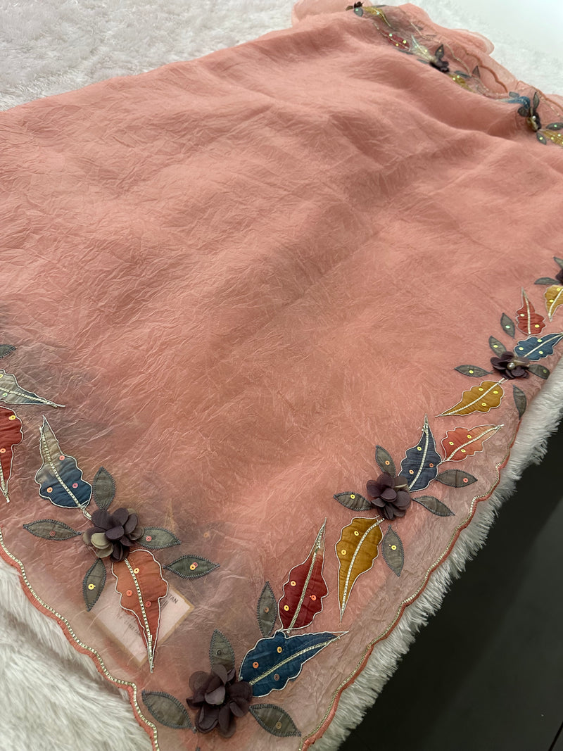 NEW PASTEL ORGANZA DESIGNER SAREE