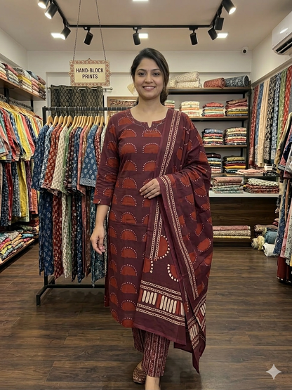 3 Piece Kurti Regular Fit Straight