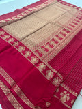 Fancy Checks Crape Silk Saree -M30