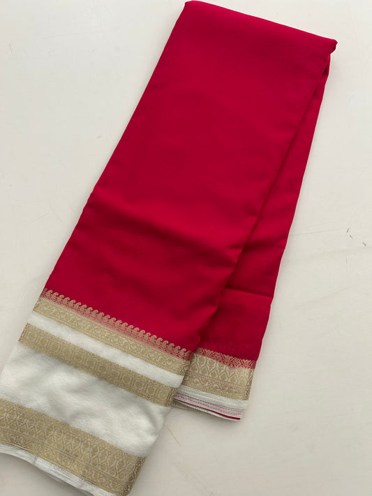 Pink x Ivory Crape Silk Fancy