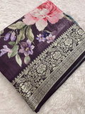 Kalamkari Printed Crape-JU14