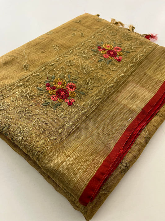 Designer linen Fancy Embroidery Buttas