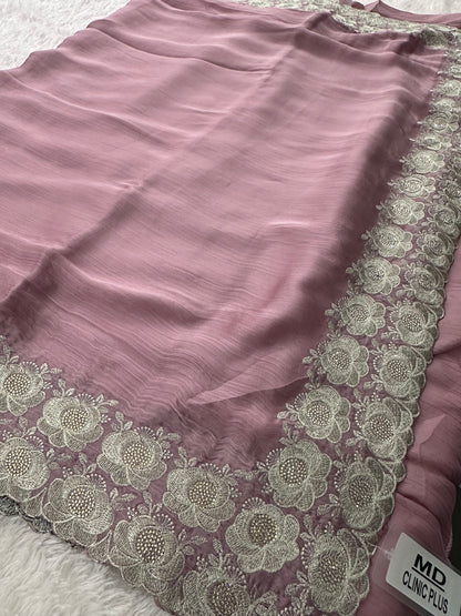 Soft Organza Silver Work-M12