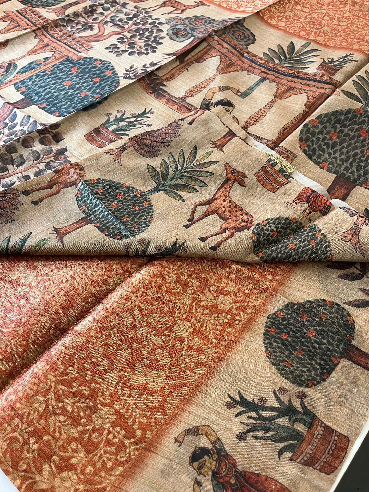 Premium Tussar Crape brocade