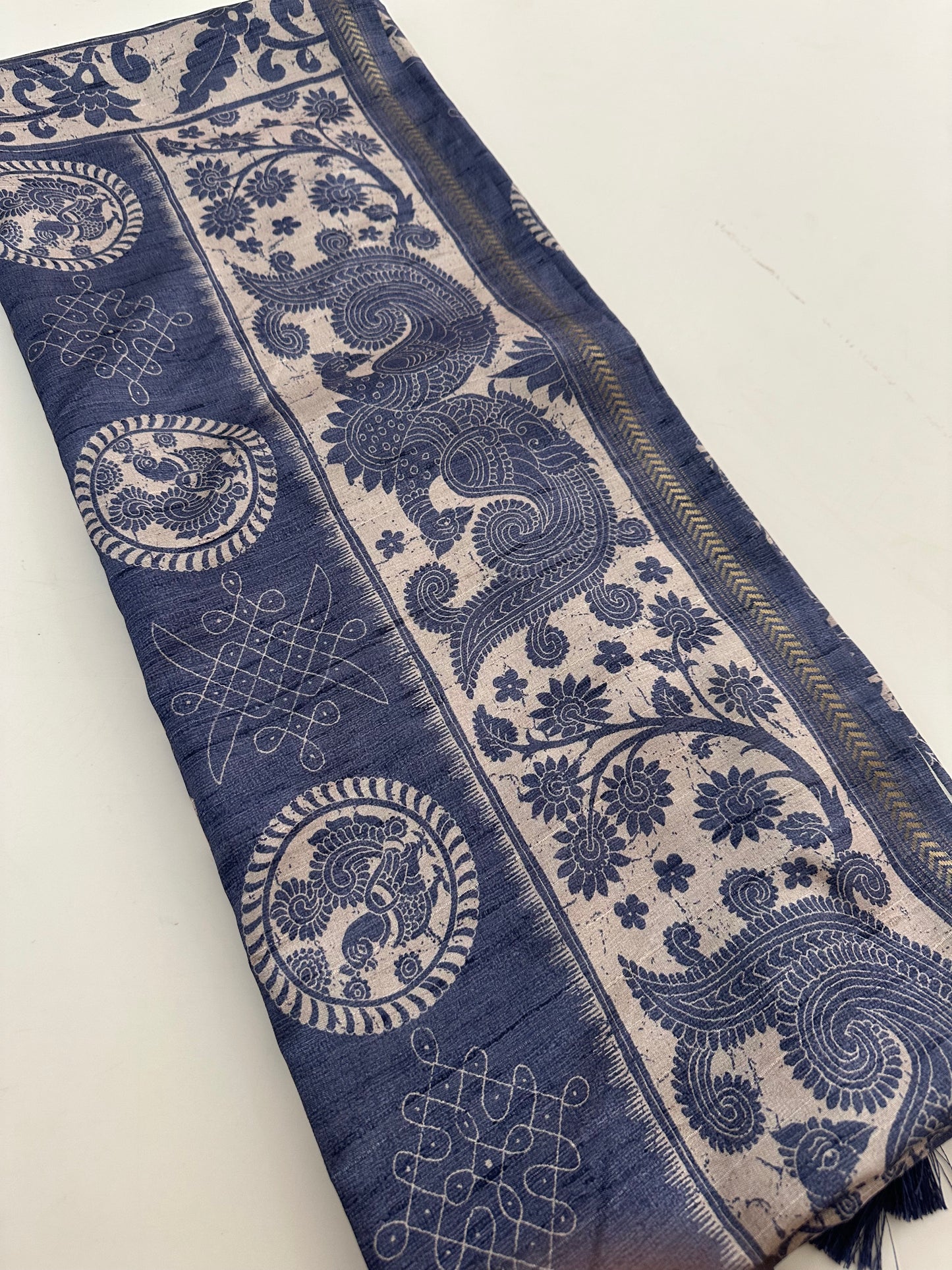 Kalamkari Tussar Printed-M26