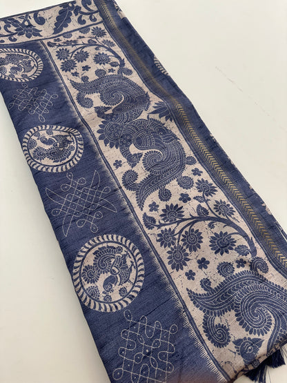 Kalamkari Tussar Printed-M26