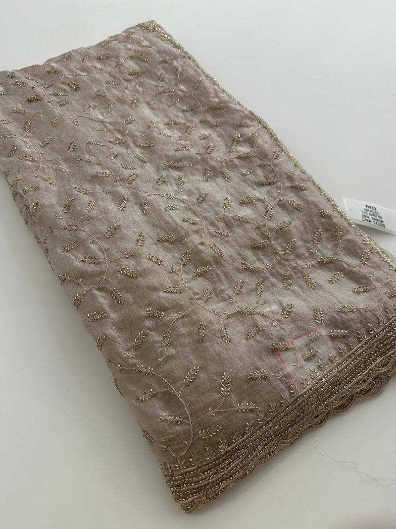 Soft marshmallow, organza fabric  pastel color sarees with work with work, self Blouse 🌹- AU-17