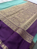 Crepe Silk Sarees in Gold weaving and Big Bentex Border,, comes in checkered pattern and contrast blouse piece 🌹