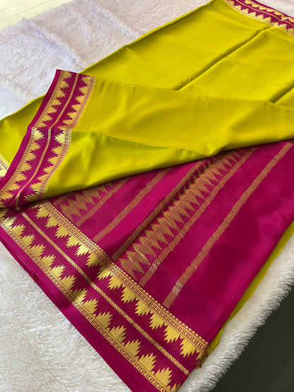 100 GSM Pure Mysore Crape silk saree