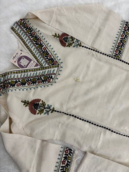 White Cotton Dress Washed Fabric No Transparent