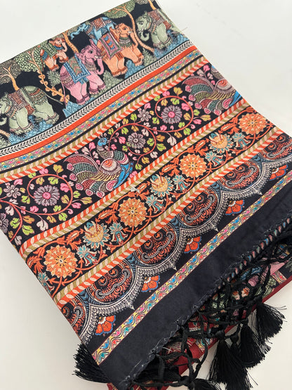 Kalamkari Tussar Printed-M26