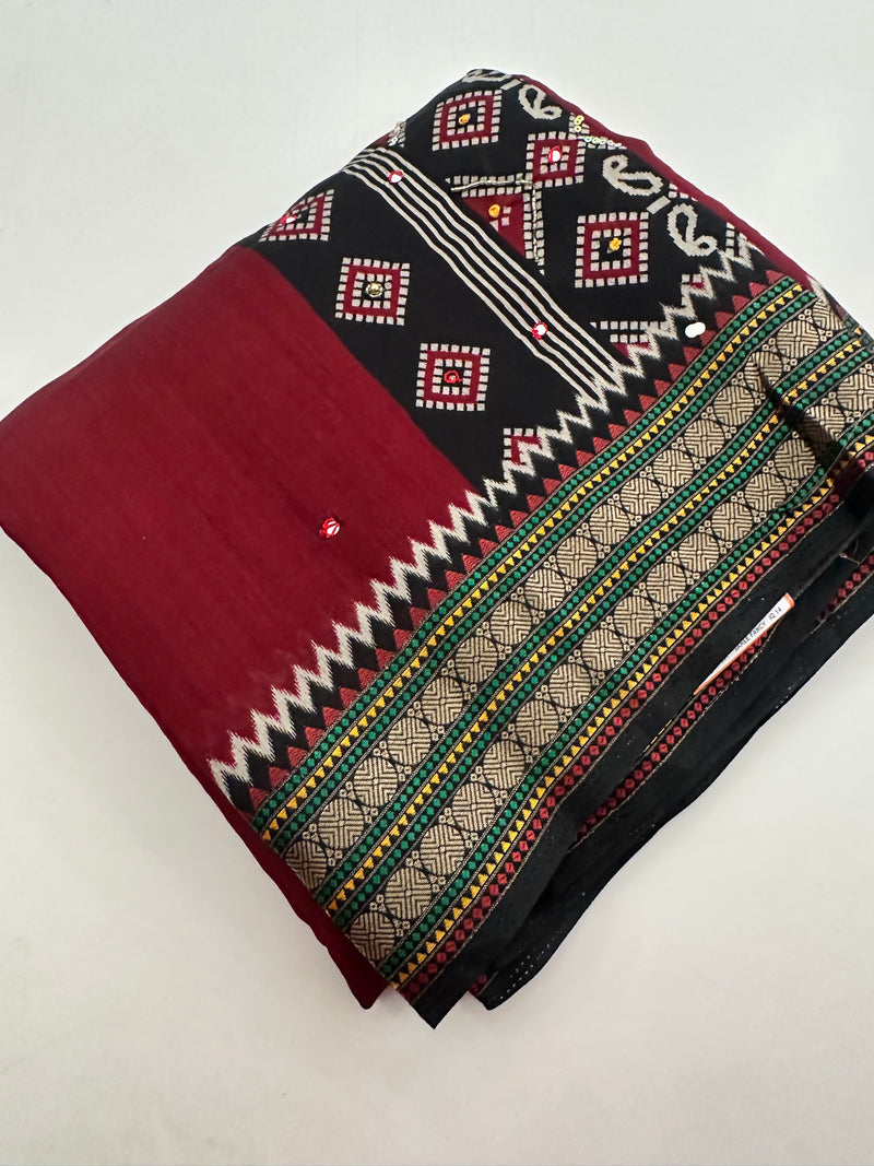 Premium Designer Chanderi Mul Fabric With Designer Border and Weaving Pallu with Tassels❤️❤️-J23
