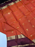Silk Saree - Rust & Brown (CR21)