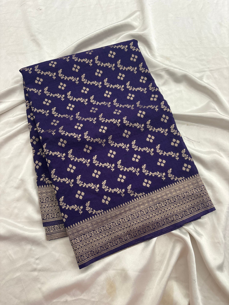 Rust Heritage Linen Designer Saree with Butta Design 🌹-AU2