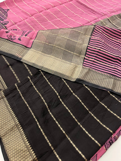 Rajasthan folk print fancy saree