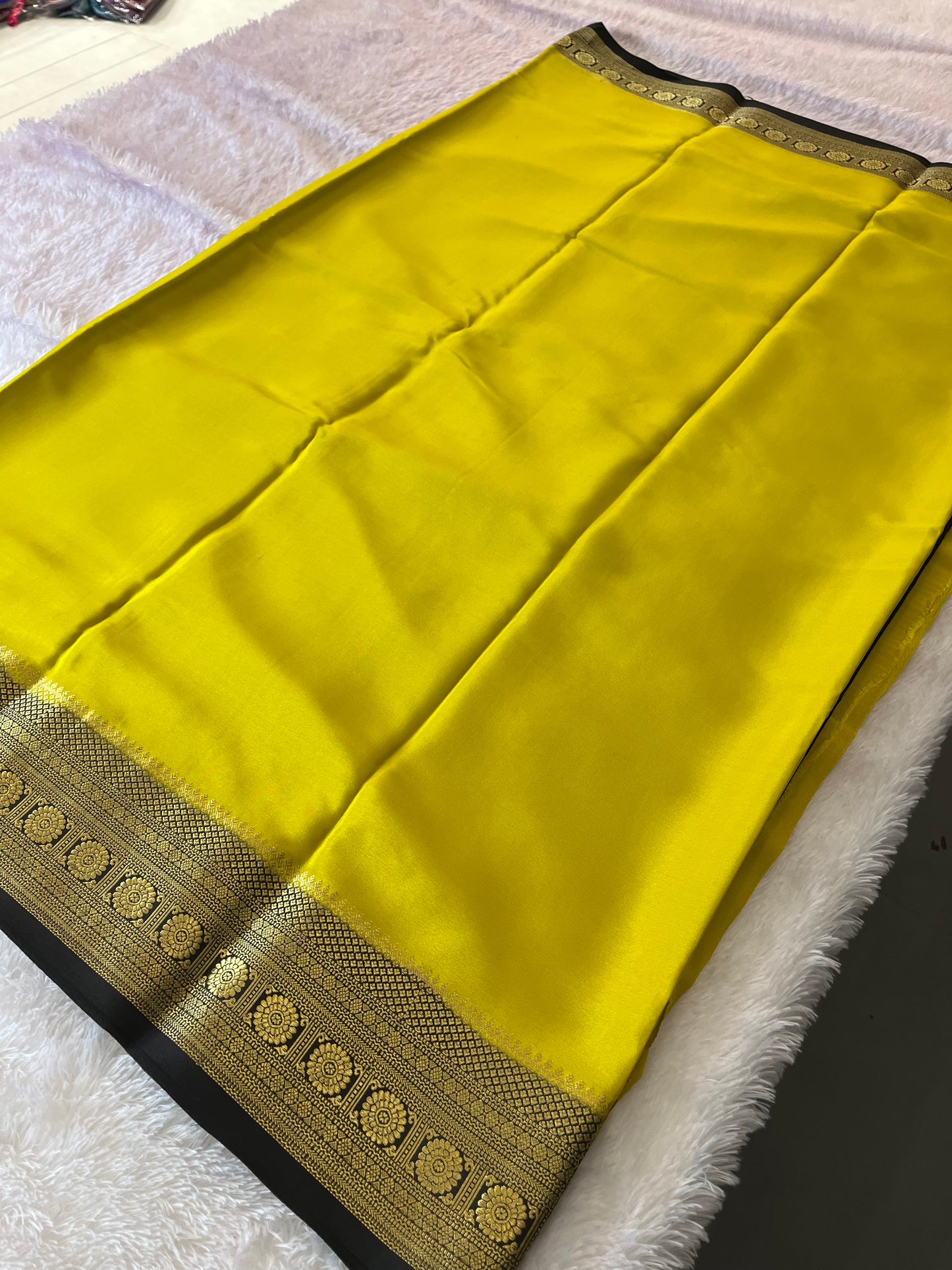 100 GSM Pure Mysore Crape silk saree