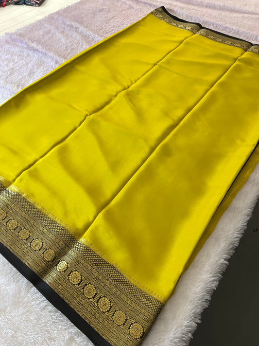 100 GSM Pure Mysore Crape silk saree