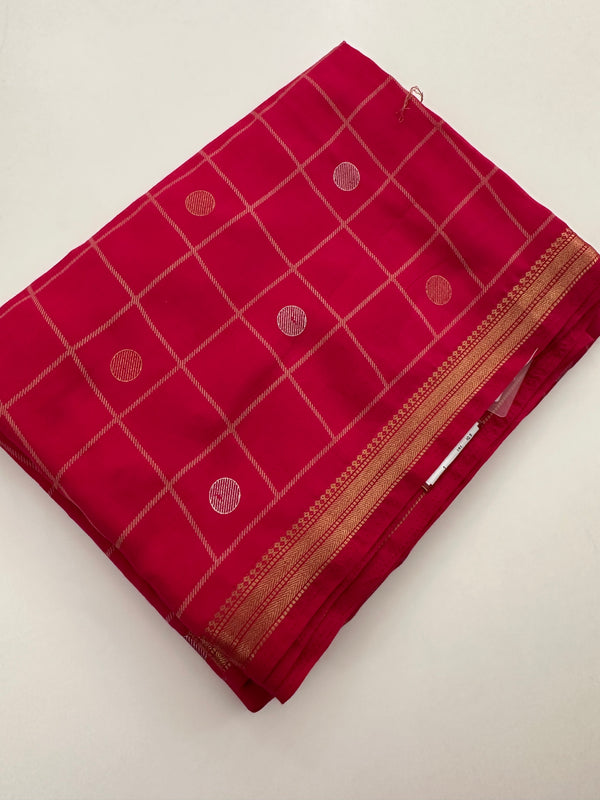 Chiffon Premium Soft Fabric Checkered and Coin Butta Prints -JU28