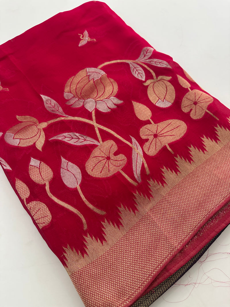 Jute Chiffon Premium Designer Saree-M26