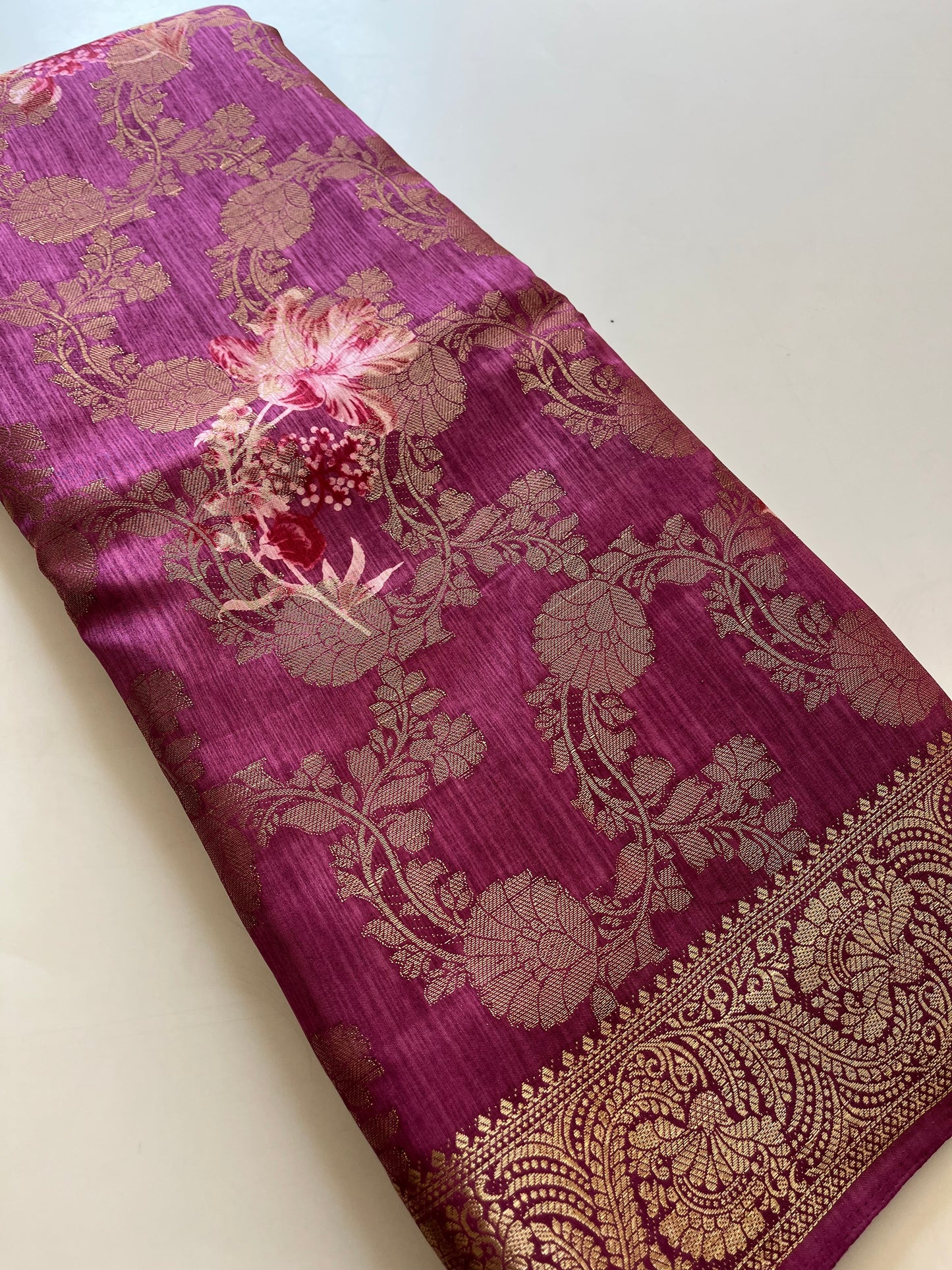 Tussar printed fancy