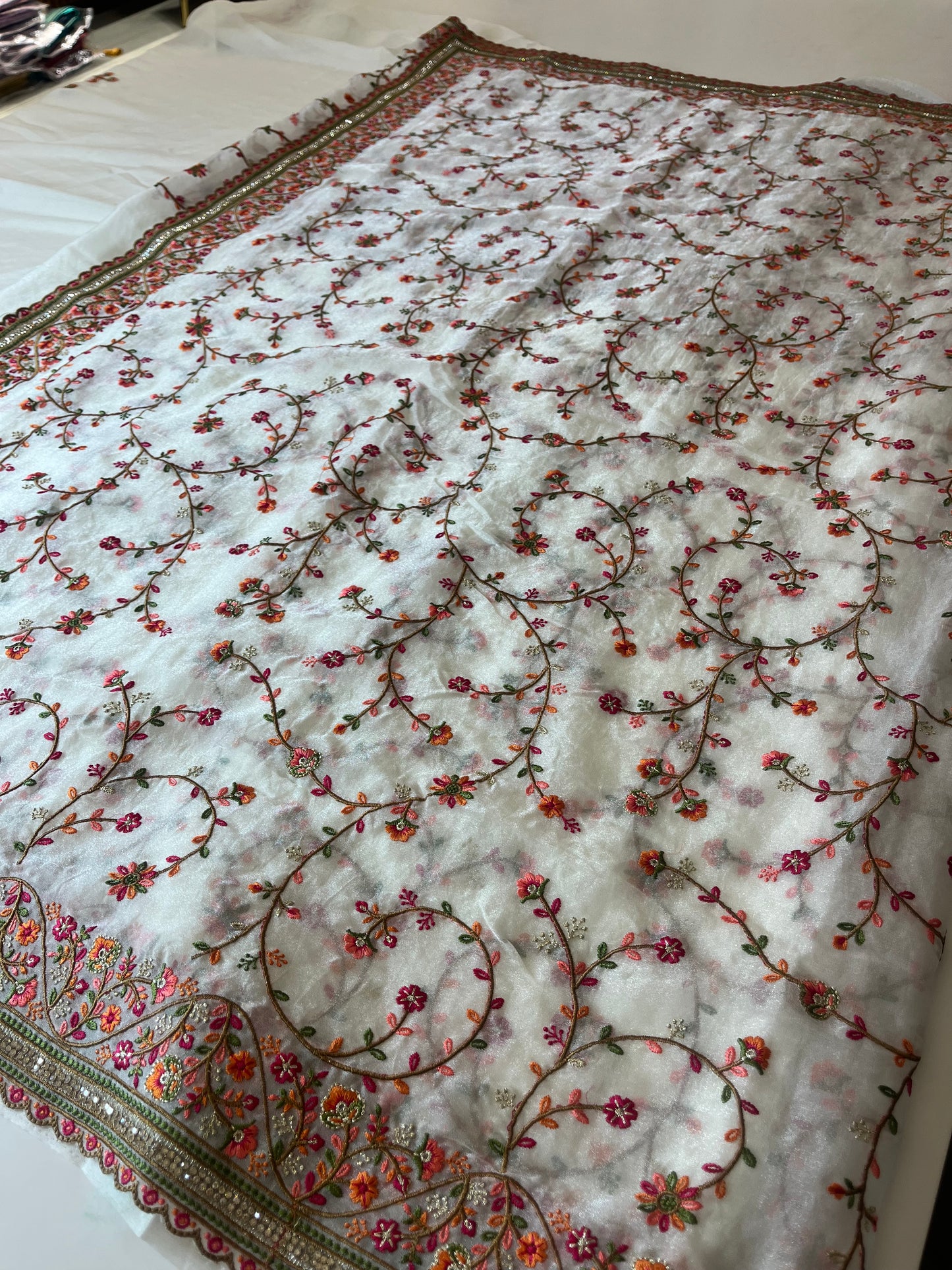 Premium laser Chiffon embroidery all over