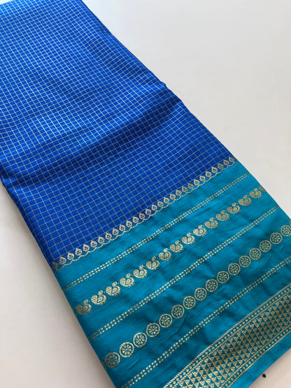 Crape Banarasi Checks Contrast