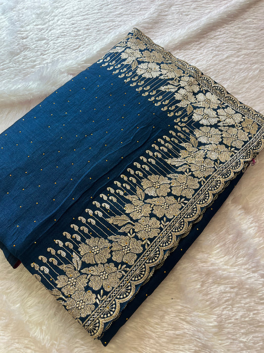 Scallop borde Fancy saree