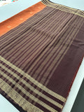 Semi Mysore Silk Checks Saree with Butta-AU16