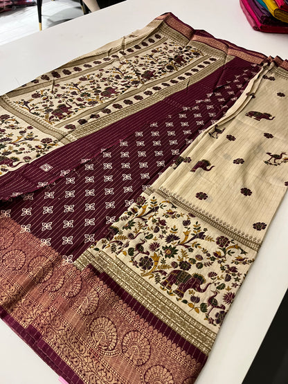 Tussar Zari Lines
