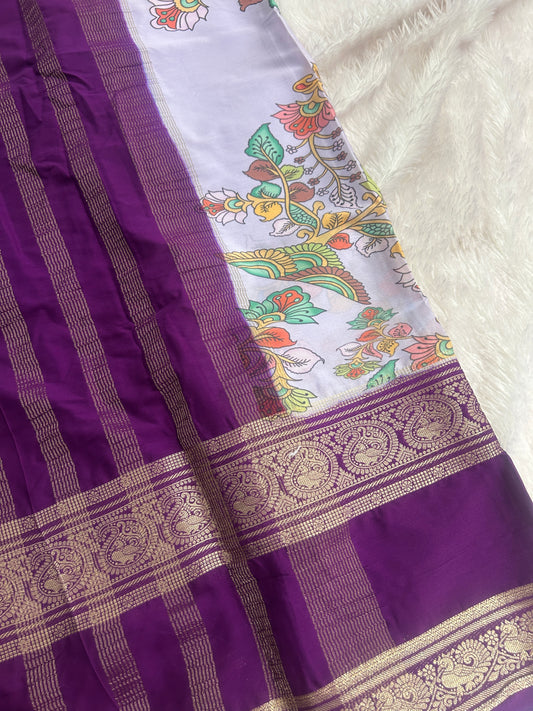 Floral Printed Semi Mysore Silk