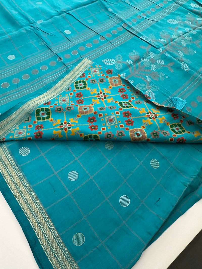 Chiffon Premium Soft Fabric Checkered and Coin Butta Prints -JU28