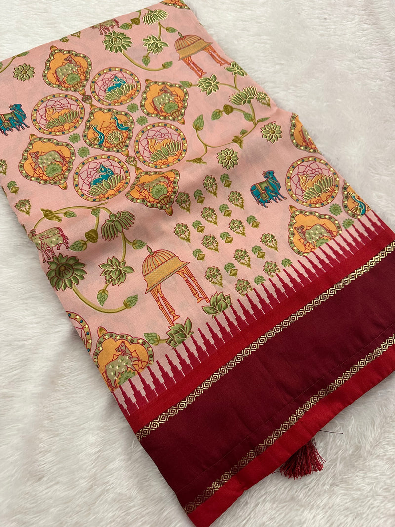 Pichwai Silk Printed-JU3
