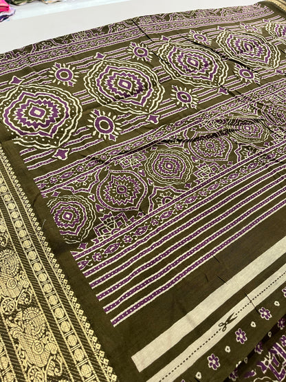 Bagru print fancy saree