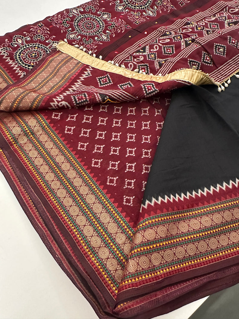 Premium Designer Chanderi Mul Fabric With Designer Border and Weaving Pallu with Tassels❤️❤️-J23