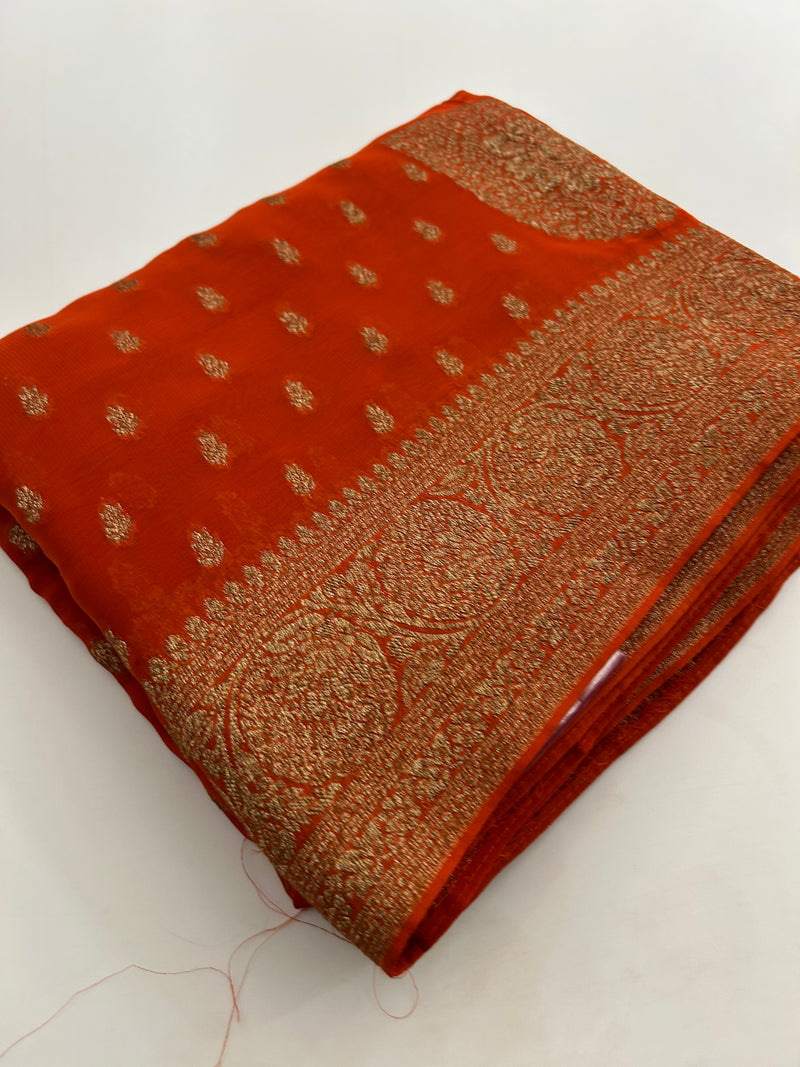 PURE VISCOSE CHIFFON SAREE-M20