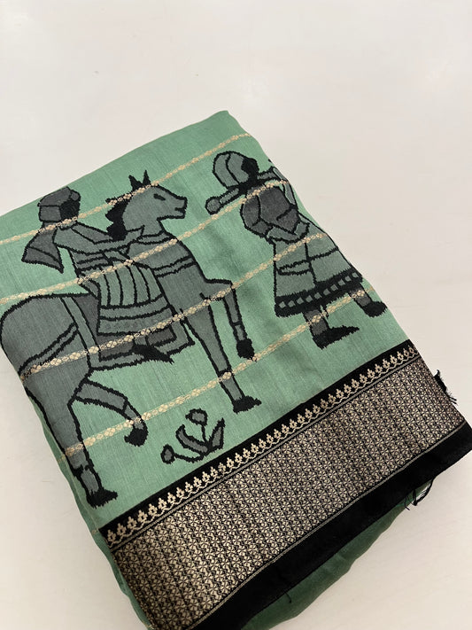 Rajasthan folk print fancy saree