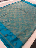 Rich Fancy Georgette Viscose Saree in Pastels and a Dark Shade♥️ Comes with Brocade buttas and butti self blouse ♥️-JU25