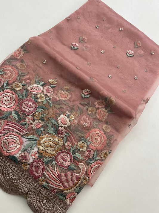 Embroidery Organza premium Saree