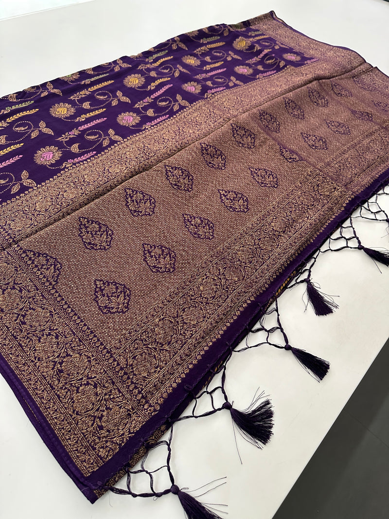 Premium Jute Tussar Fancy Saree-J9