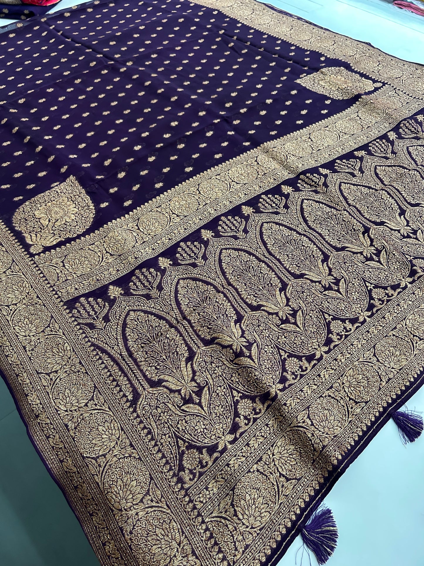 PURE VISCOSE CHIFFON SAREE-M20