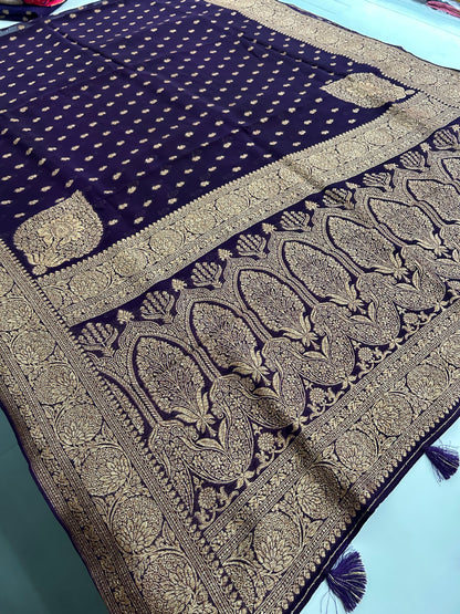 PURE VISCOSE CHIFFON SAREE-M20