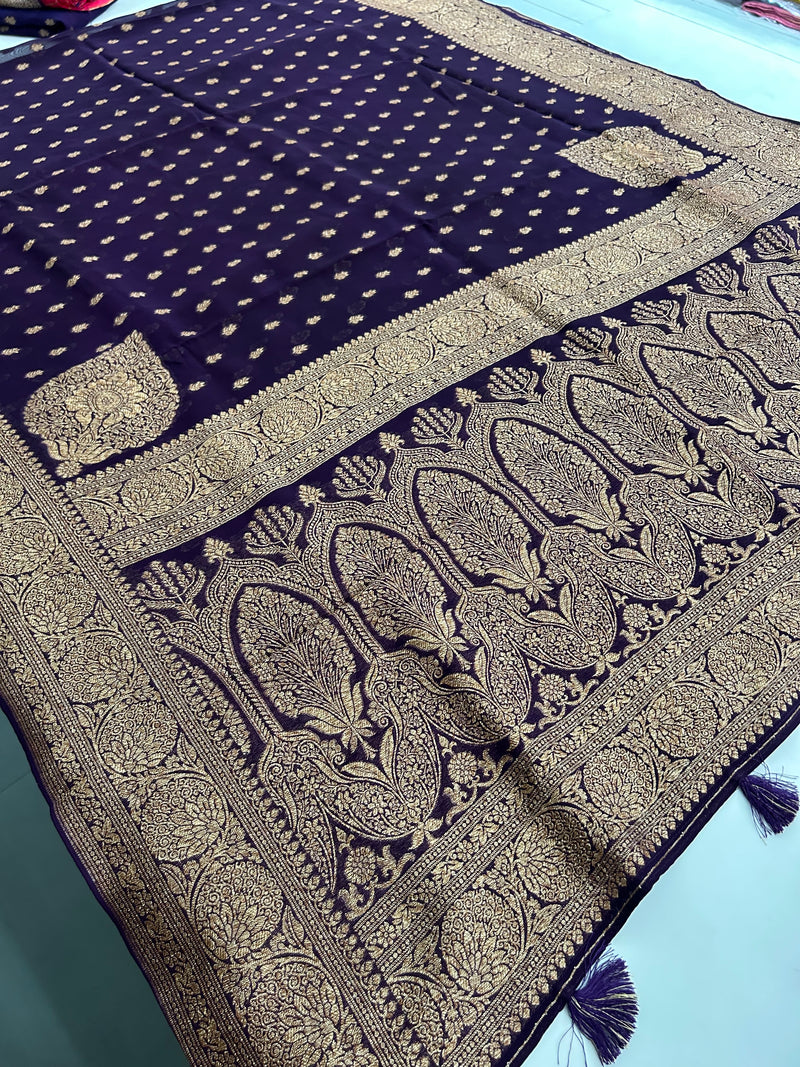 PURE VISCOSE CHIFFON SAREE-M20