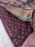 Katha Work Pure Chanderi Mul Saree🔥❣️-JU11