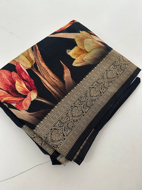 Viscose Digital Print Saree-J29