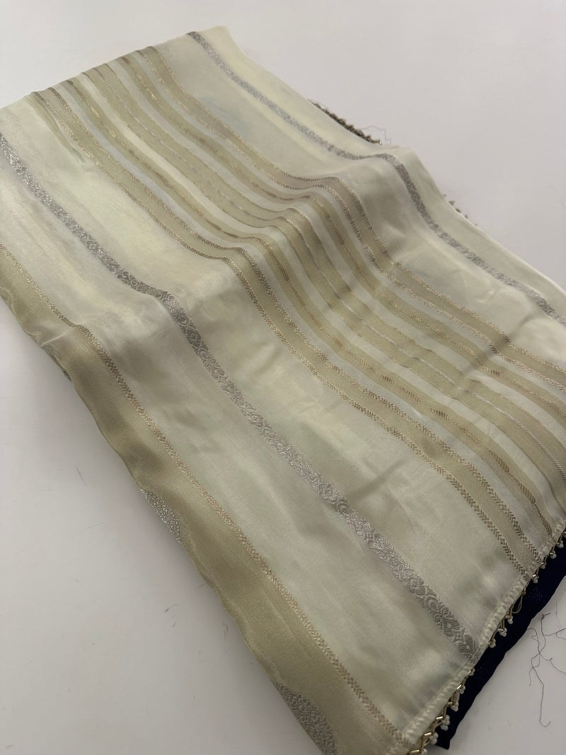 Cut Dana Work Border Chinnon Saree -AU6