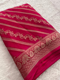 Premium Laser Chiffon Saree – Pink AU26