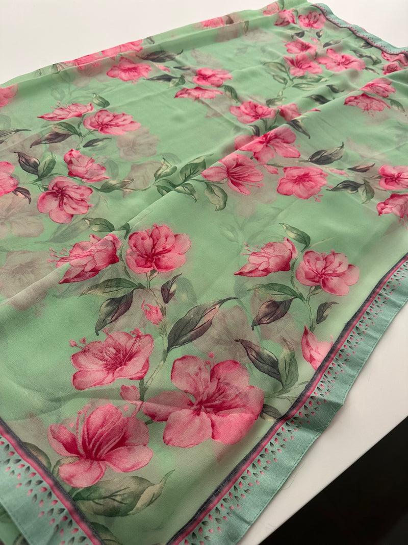 Premium floral printed Chiffons -AU4