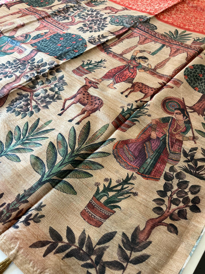 Premium Tussar Crape brocade