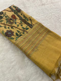 Linen Knot Work Fancy Saree-M15