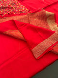 Pure Tussar Silk With Katha Work and Embroidery Buttas in Premium Finishing🦋 🌹-JU16